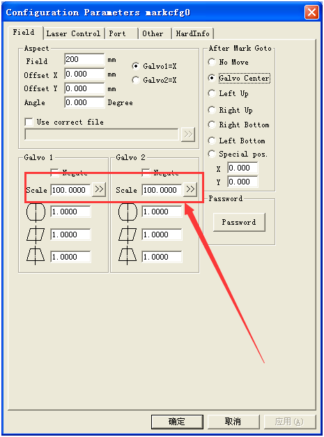 laser marker parameter