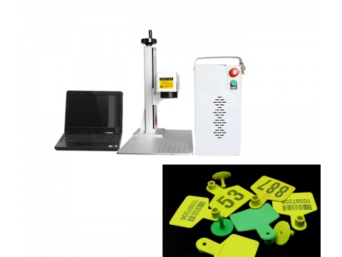 Affordable China Animal Ear Tag Laser Marking Machine Printing on Plastic Parts for Cattle Cow Sheep